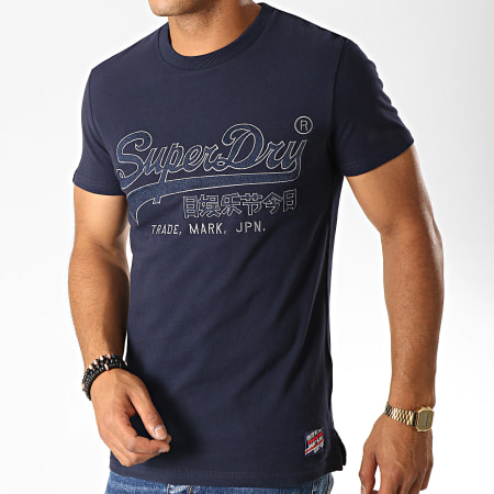 Superdry - Tee Shirt Downhill Racer Applique M1000006A Bleu Marine