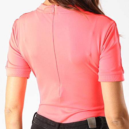 Adidas Originals - Body Tee Shirt Femme Avec Bandes ED7505 Rose Fluo Bordeaux