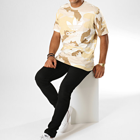 Adidas Originals - Tee Shirt Camouflage ED6953 Beige Marron Blanc