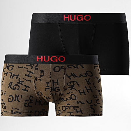 HUGO - Lot De 2 Boxers 50403225 Noir Vert Kaki