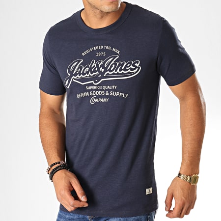 Jack And Jones - Tee Shirt Logo Bleu Marine