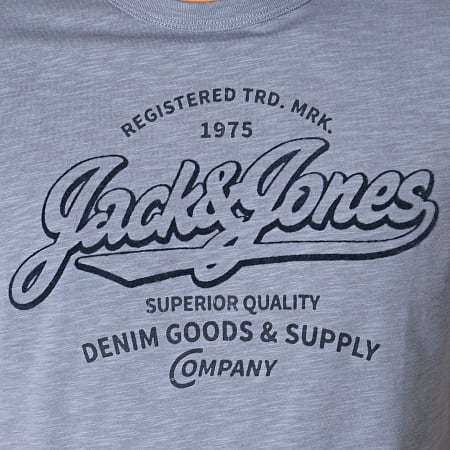 Jack And Jones - Tee Shirt Logo Bleu Chiné Bleu Marine