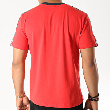Sergio Tacchini - Tee Shirt A Bandes Dahoma 38315 Rouge Blanc Bleu Marine