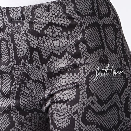 Sixth June - Pantalon Flare Femme Serpent 3903KPA Gris Noir