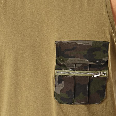 Sixth June - Débardeur Oversize Poche Camouflage 3915CTT Vert Kaki