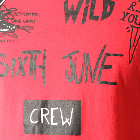 Sixth June - Tee Shirt Oversize 3853CTS Rouge Noir