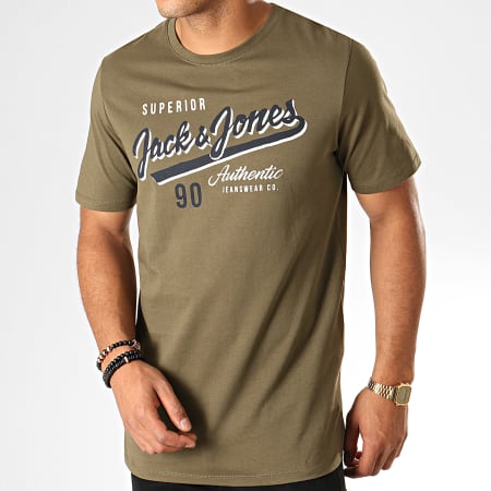 Jack And Jones - Tee Shirt Logo Vert Kaki