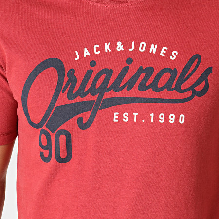 Jack And Jones - Tee Shirt Upton Rouge Brique