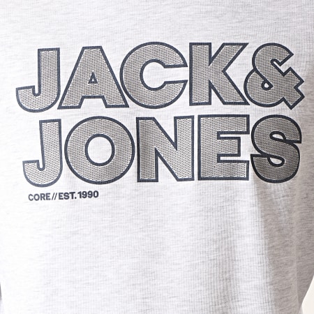 Jack And Jones - Sweat Crewneck A Bandes Sharp Gris Clair Chiné