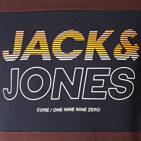 Jack And Jones - Sweat Capuche Jonah Violet Foncé Bleu Marine Orange