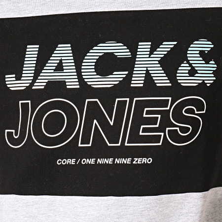 Jack And Jones - Sweat Capuche Jonah Gris Clair Chiné Noir Bleu Ciel