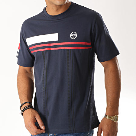 Sergio Tacchini - Tee Shirt Duman 38292 Bleu Marine Blanc Rouge