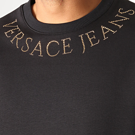 Versace Jeans Couture - Sweat Crewneck Strass B7GUA710 Noir Doré