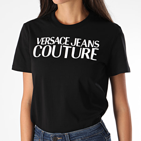 Versace Jeans Couture - Tee Shirt Femme Logo 2 B2HUA7FT-36255 Noir Blanc