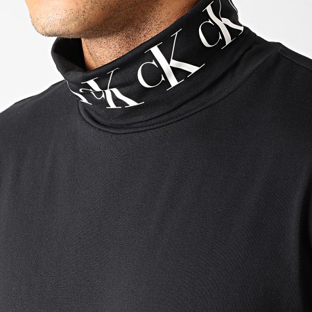Calvin Klein - Tee Shirt Manches Longues Col Roulé Monogram 3684 Noir