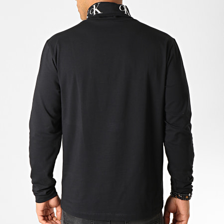 Calvin Klein - Tee Shirt Manches Longues Col Roulé Monogram 3684 Noir