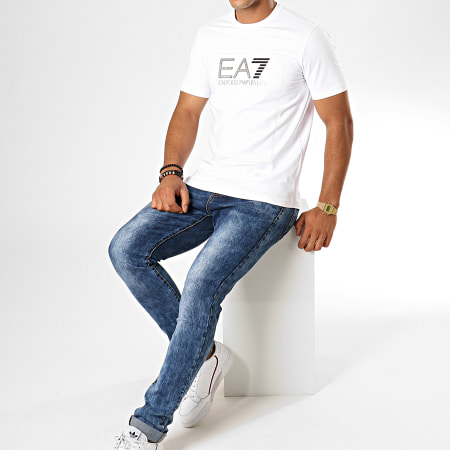 EA7 Emporio Armani - Tee Shirt 6GPT09-PJ20Z Blanc Argenté
