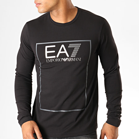 EA7 Emporio Armani - Tee Shirt Manches Longues 6GPT10-PJ20Z Noir Argenté