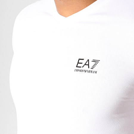 EA7 Emporio Armani - Tee Shirt Col V 8NPT53-PJM5Z Blanc