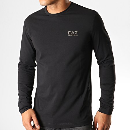 EA7 Emporio Armani - Tee Shirt Manches Longues 8NPT55-PJM5Z Noir Doré