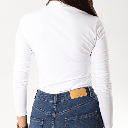 Guess - Tee Shirt Manches Longues Femme W94I0B-J1300 Blanc Rouge