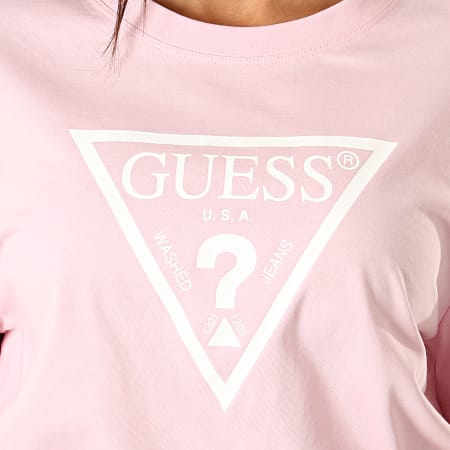 Guess - Tee Shirt Femme W94I73-K8HA0 Rose Blanc
