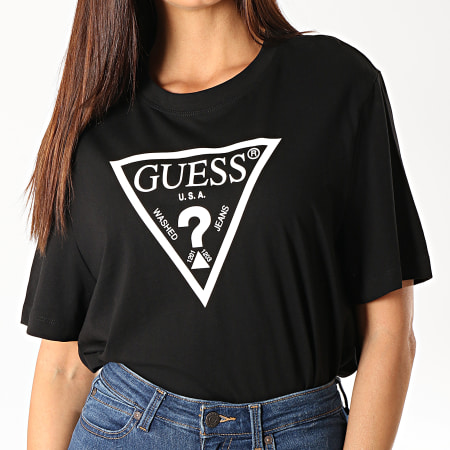 Guess - Tee Shirt Femme W94I73-K8HA0 Noir Blanc