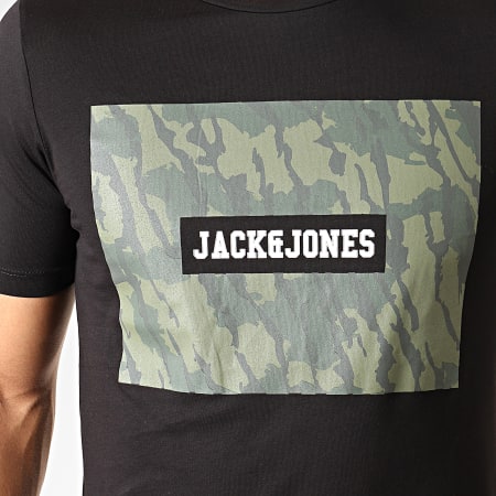 Jack And Jones - Tee Shirt Camouflage Raimi Noir Vert Kaki Blanc