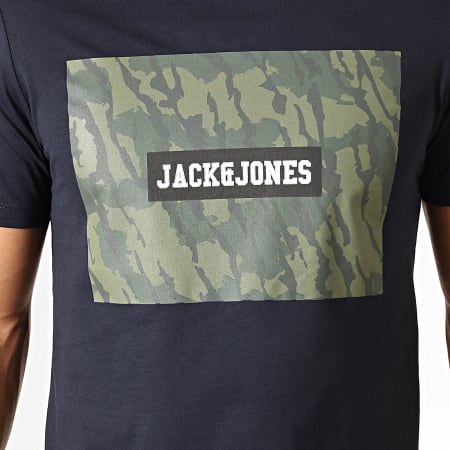 Jack And Jones - Tee Shirt Camouflage Raimi Bleu Marine Vert Kaki Blanc