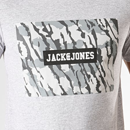 Jack And Jones - Tee Shirt Camouflage Raimi Gris Chiné Noir Blanc