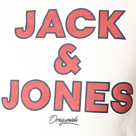 Jack And Jones - Sweat Capuche Mastul Blanc Cassé Rouge Brique