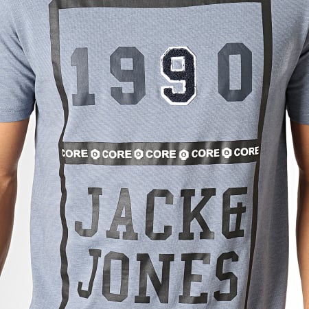 Jack And Jones - Tee Shirt Tauri Bleu Chiné Noir Blanc