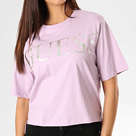 Guess - Tee Shirt Femme W94I70-JA900 Lila Argenté