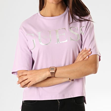 Guess - Tee Shirt Femme W94I70-JA900 Lila Argenté