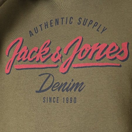 Jack And Jones - Sweat Capuche Logo Vert Kaki