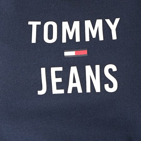 Tommy Hilfiger - Tee Shirt Femme Square Logo 7155 Bleu Marine
