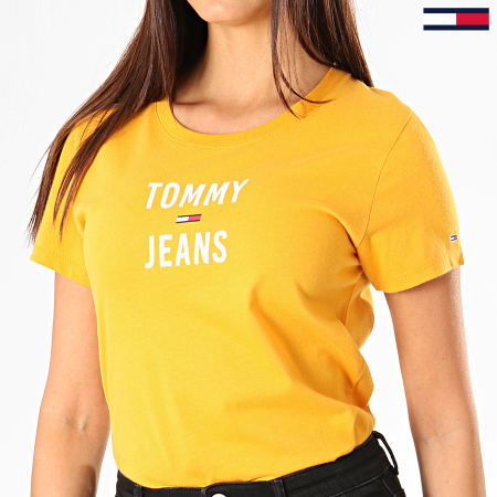 Tommy Jeans - Tee Shirt Femme Square Logo 7155 Orange