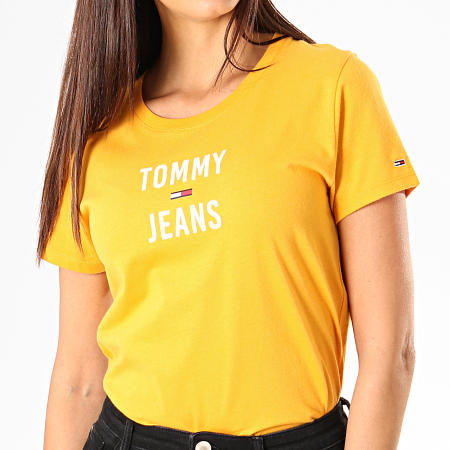 Tommy Jeans - Tee Shirt Femme Square Logo 7155 Orange