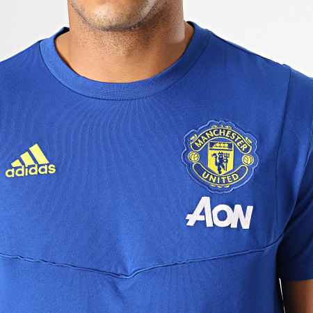 Adidas Performance - Tee Shirt De Sport A Bandes Manchester United FC DX9021 Bleu Roi