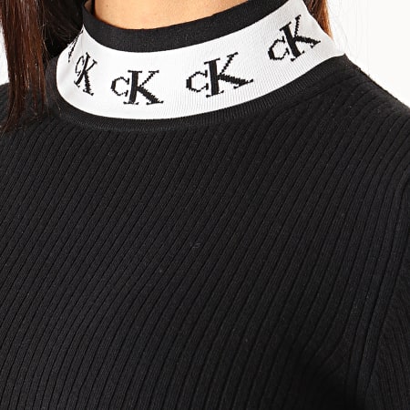 Calvin Klein - Robe Pull Femme Manches Longues 2154 Noir