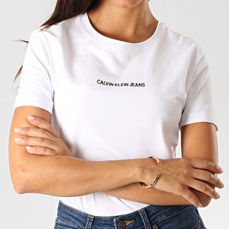 Calvin Klein - Tee Shirt Slim Femme 2258 Blanc