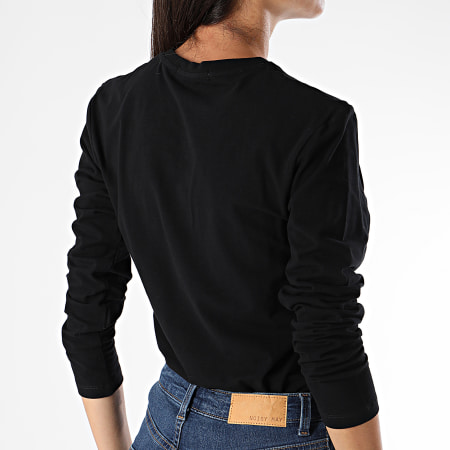 Calvin Klein - Tee Shirt Manches Longues Femme Institutional Logo Stretch 2259 Noir