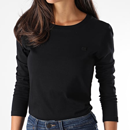 Calvin Klein - Tee Shirt Manches Longues Femme Classic Slim 2586 Noir