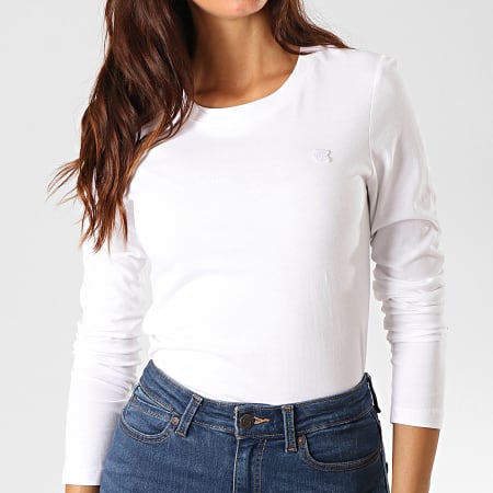 Calvin Klein - Tee Shirt Slim Femme Manches Longues 2586 Blanc