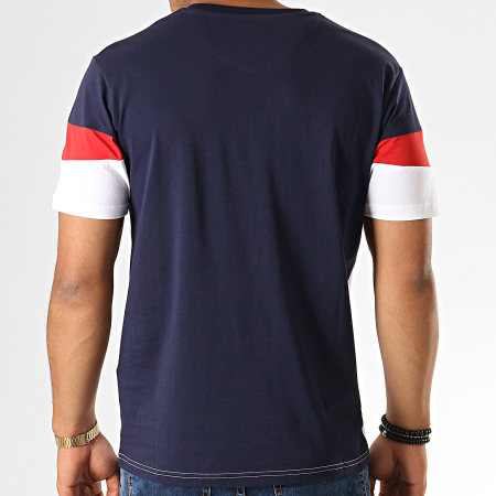 Celio - Tee Shirt Pebloque Blanc Bleu Marine Rouge