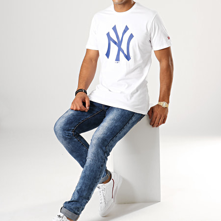 New Era - Tee Shirt Estl Primary Contrast New York Yankees 12149698 Blanc