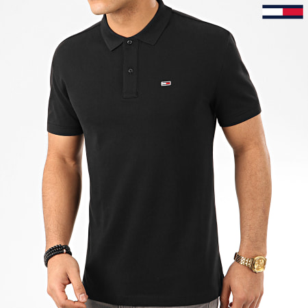 Tommy Jeans - Polo Manches Courtes Classics Solid Stretch 7196 Noir