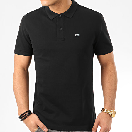 Tommy Jeans - Polo Manches Courtes Classics Solid Stretch 7196 Noir