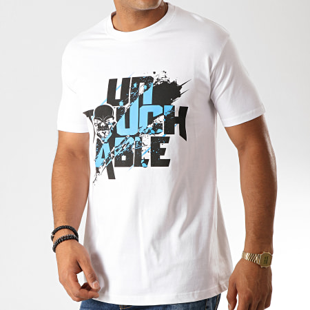 Untouchable - Tee Shirt Untouchable Splatter Blanc Bleu Noir
