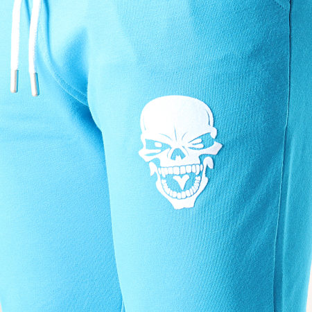Untouchable - Pantalon Jogging Skull Bleu Turquoise Blanc